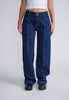 SIOUX JEANS, Moda y Tendencia, SIOUX JEANS, Compre Jeans Mujer Baggy  Maxi Bolsillos Negro Sioux Por CLP 19990