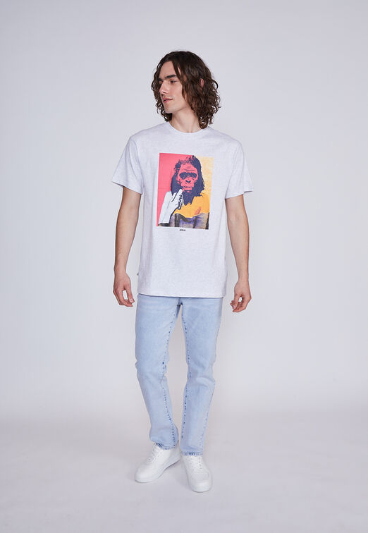 Polera Hombre  Mono Gris Sioux