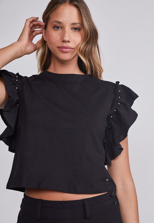 Polera Mujer Negro Sisa Vuelos Sioux