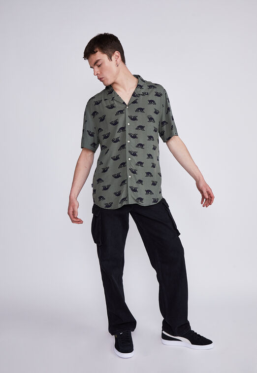Camisa Hombre Verde Monos Sioux