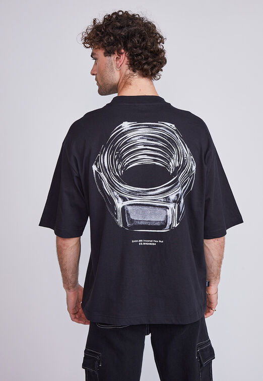 Polera Hombre Tuerca Negro Sioux