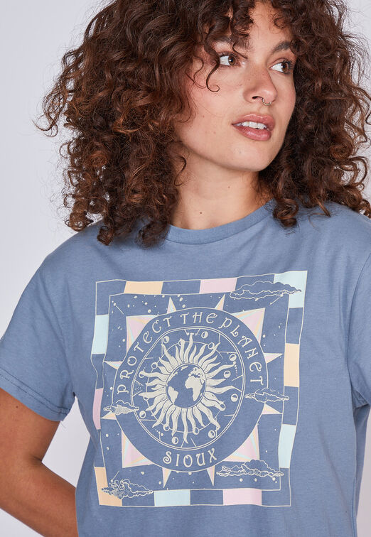 Polera Mujer  Protect Planet Celeste Sioux