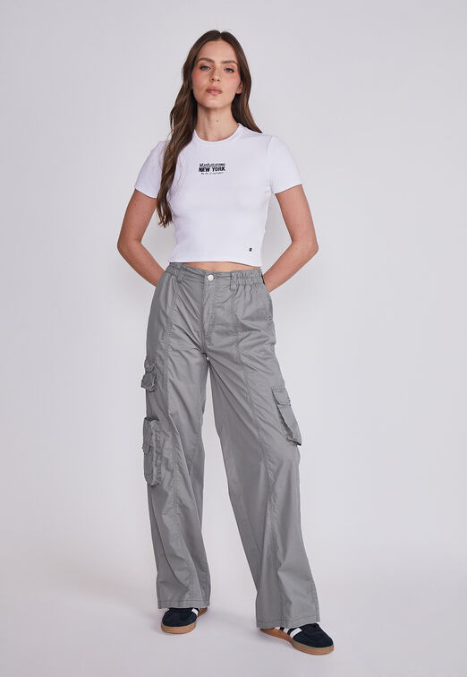 Polera Mujer Blanco Bordado NY Sioux