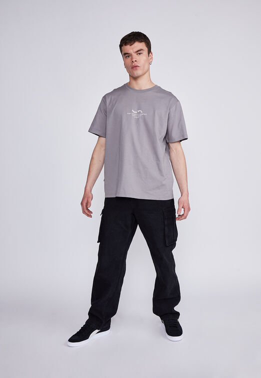 Polera Hombre Gris Cadena Letras Sioux