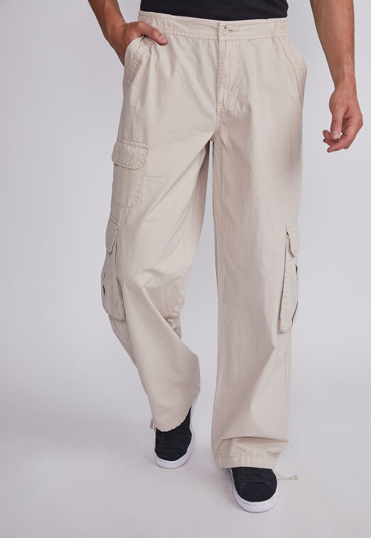 Pantalon Hombre Beige Multicargo Delgado Sioux