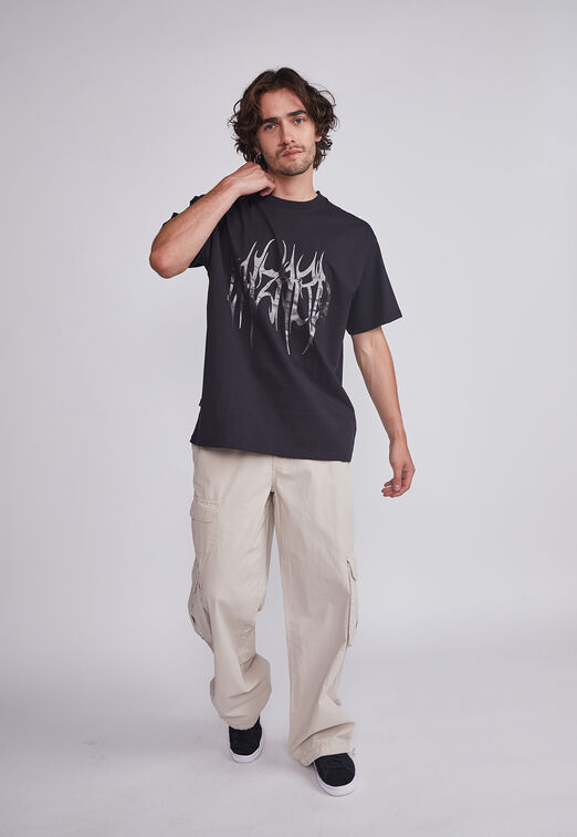 Pantalon Hombre Beige Multicargo Delgado Sioux