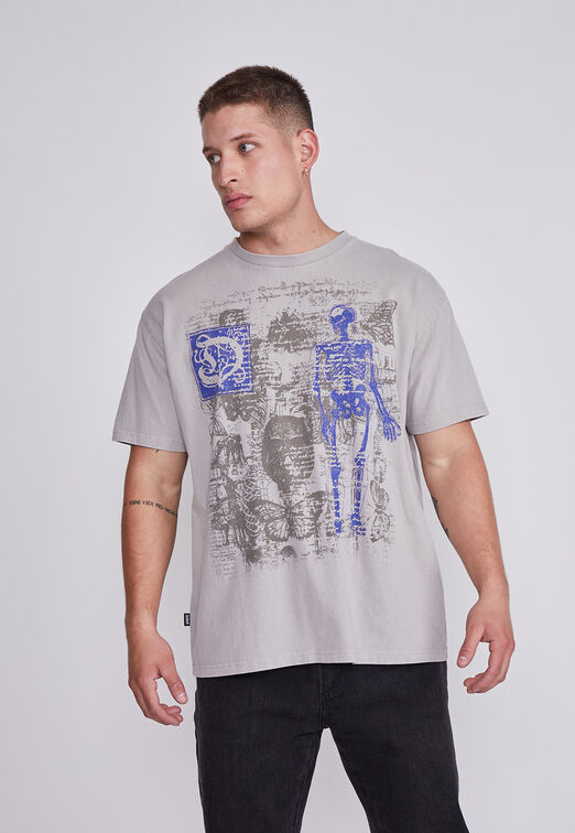 Polera Hombre Gris Esqueleto Sioux