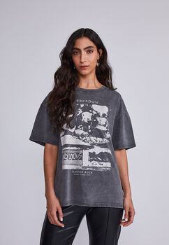 Polera Mujer Gris Oversize Freedom Sioux