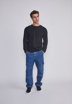 Jeans Hombre Cargo Style Azul Sioux