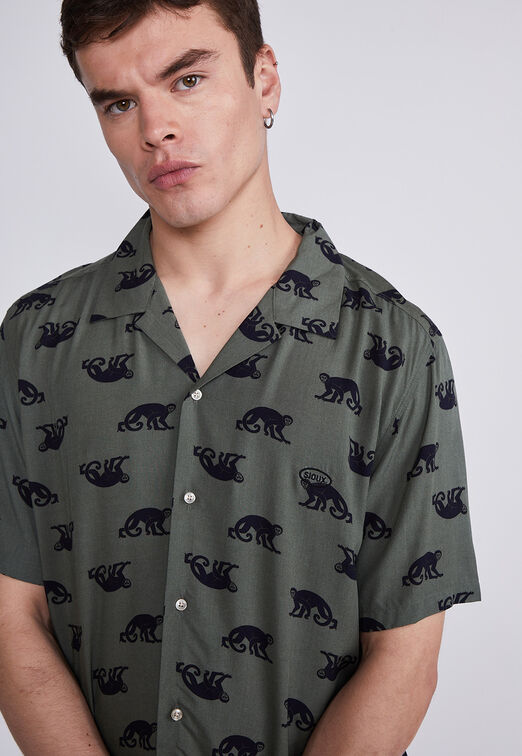 Camisa Hombre Verde Monos Sioux