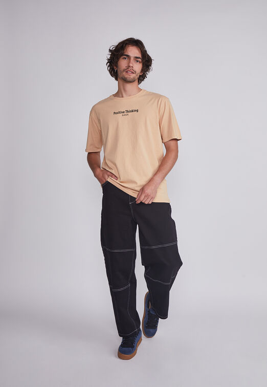 Pantalon Hombre Negro Baggy Sioux