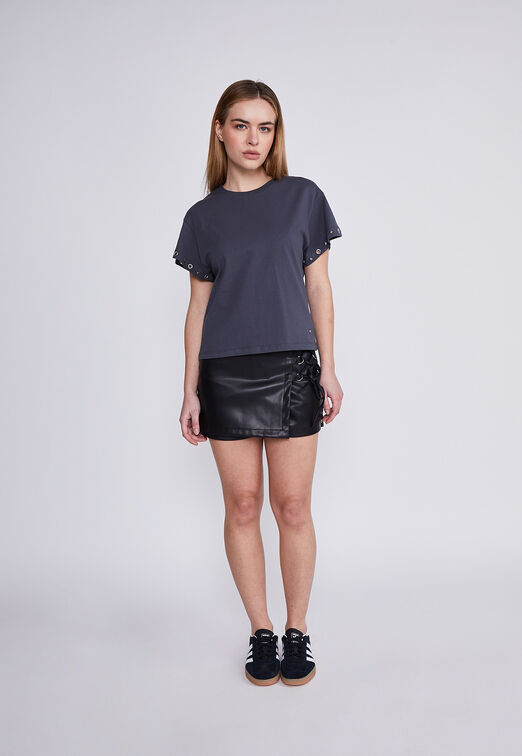 Polera Mujer Acero Cuello Redondo Sioux