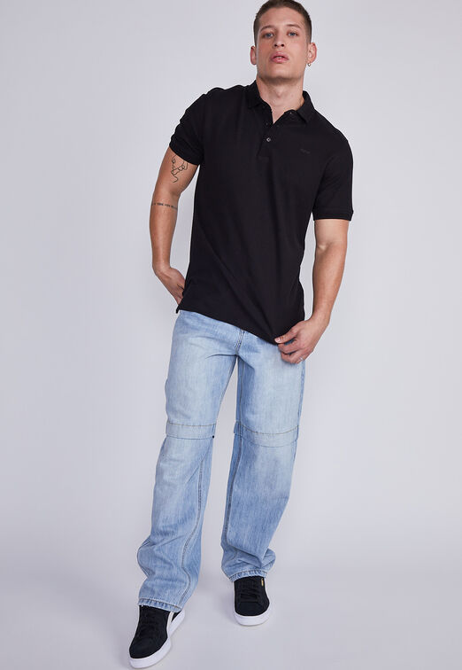 Polera Hombre Negro Polo Sioux