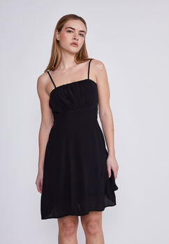 Vestido Mujer Negro Tiritas Sioux