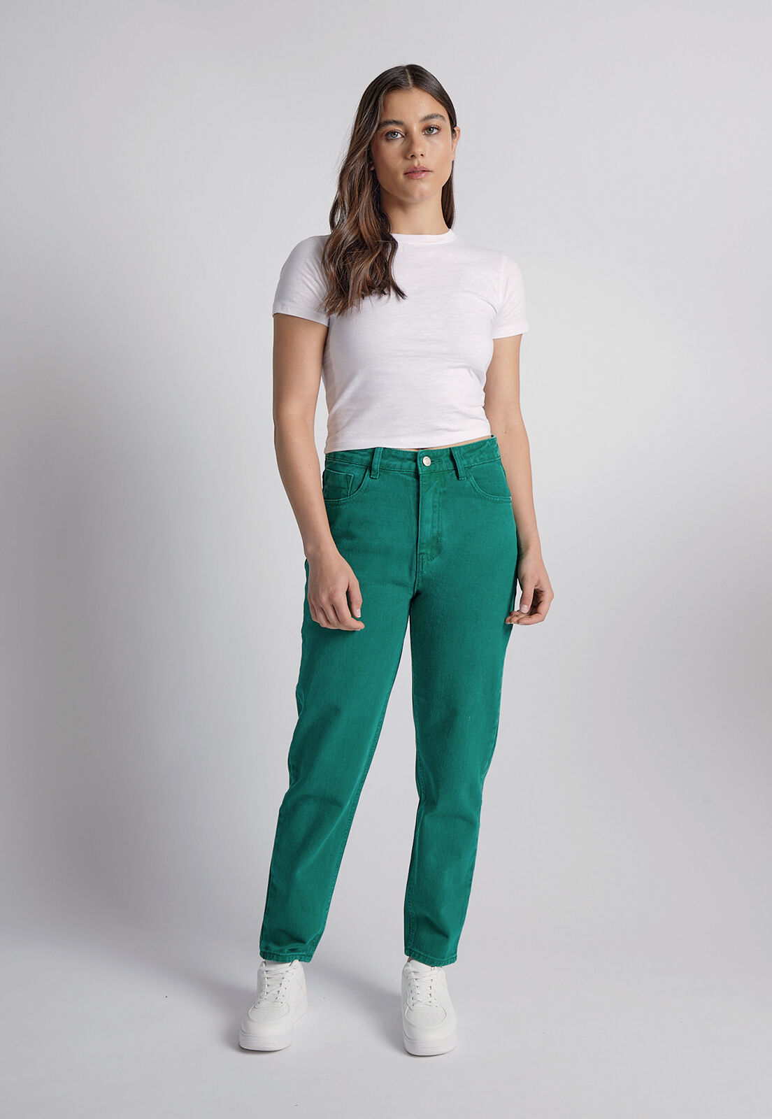 Jeans Mujer Mom Verde Sioux