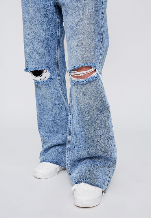 Jeans Baggy Sk8 Con Destroyed Azul Sioux