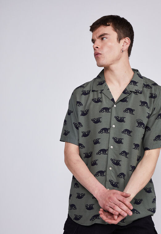 Camisa Hombre Verde Monos Sioux