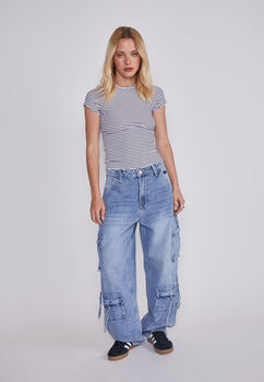 Jeans Mujer Baggy Azul Sioux