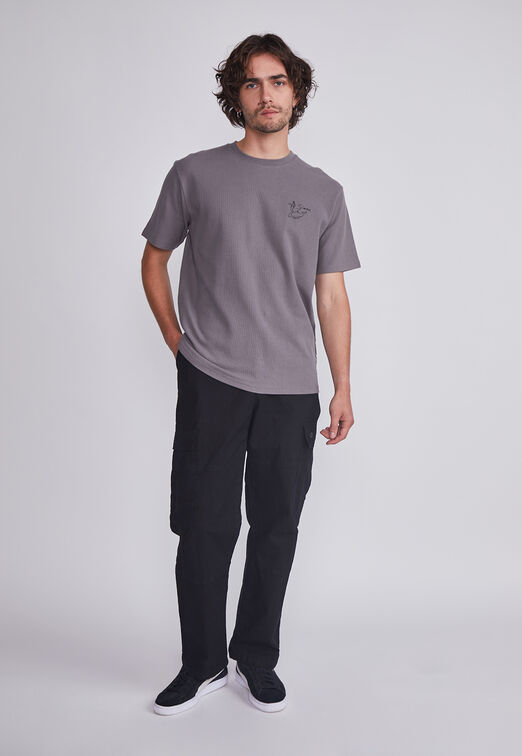 Pantalon Hombre Negro Corte Cargo Sioux