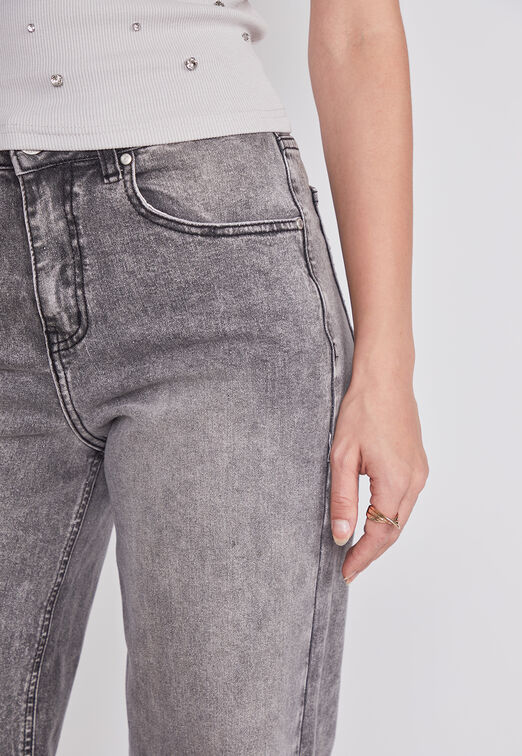 Jeans Mujer Wide Leg Gris Sioux