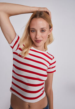 Polera Mujer Red Blanco Sioux