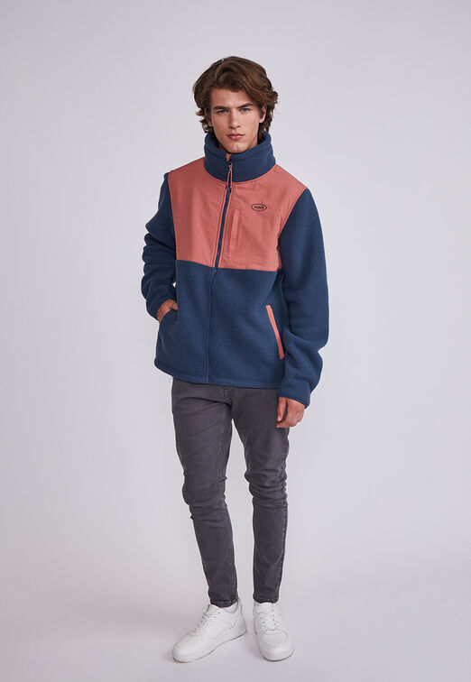 Chaqueta Hombre Azul Impermeable Polar Sioux