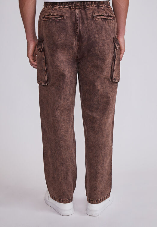 Pantalon Hombre Cafe Pretina Elasticada Sioux