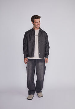 Jeans Hombre Wide Leg Cinturon Negro Sioux