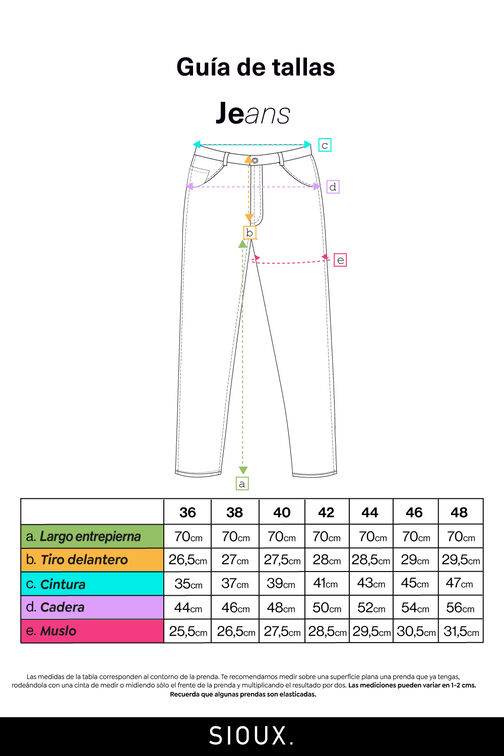 Jeans Mujer Azul Slim Fit Basico Sioux