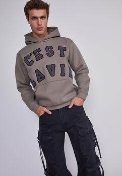 Poleron Hombre 3D College Gris Sioux