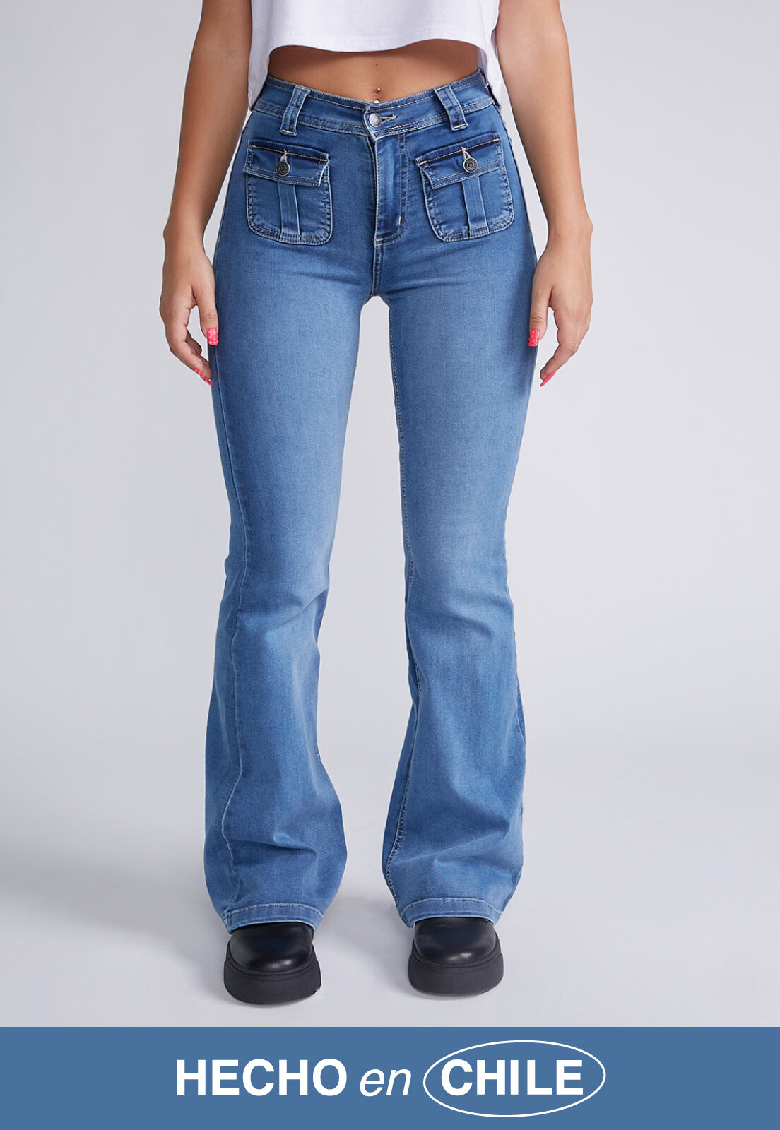 SIOUX JEANS Moda y Tendencia SIOUX JEANS Compre Jeans Flare Tiro Medio Celeste Sioux Por CLP 14990 SIOUX JEANS