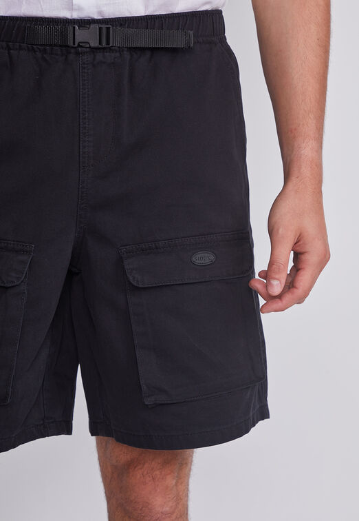 Bermuda Hombre Negro Elastico Y Broche Sioux
