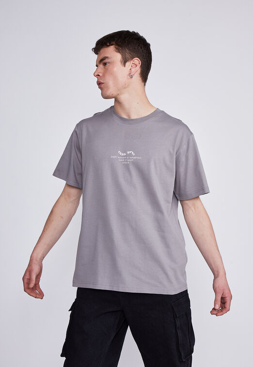 Polera Hombre Gris Cadena Letras Sioux