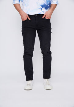 Jeans Skinny Con Amarre Negro Sioux
