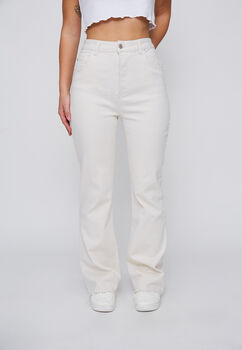 Pantalon Flare Basic Blanco Sioux