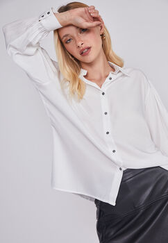 Blusa Mujer Botones Blanco Sioux