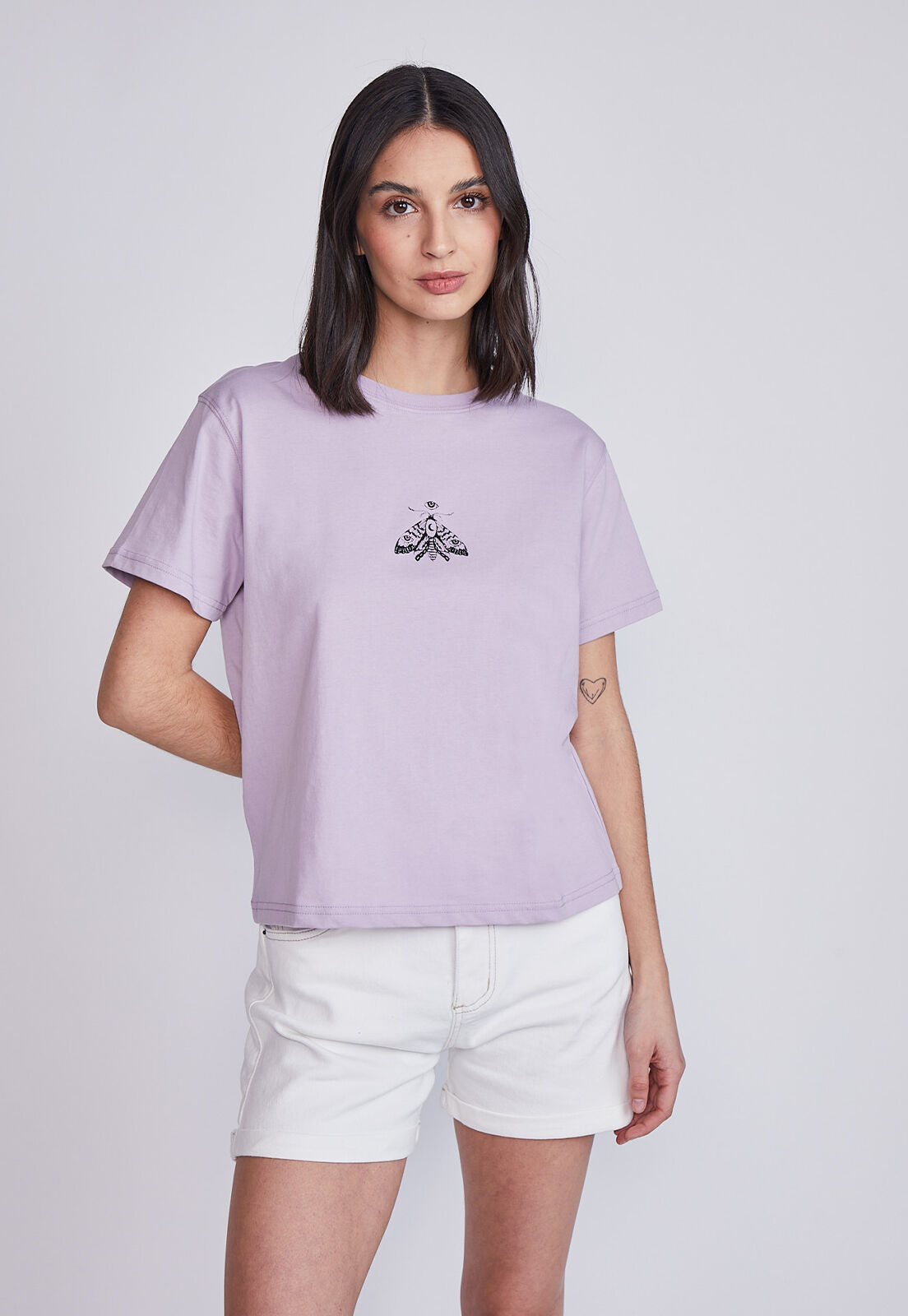 Polera lila mujer sales