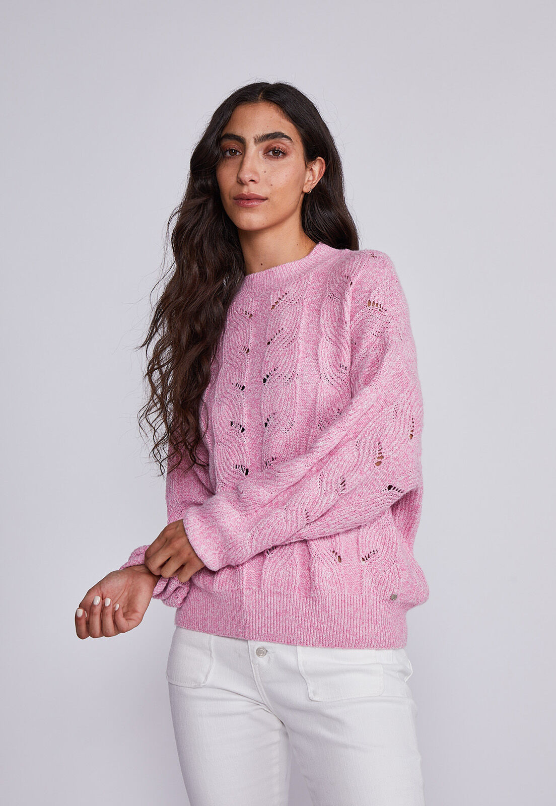 Sweater cuello redondo mujer clearance