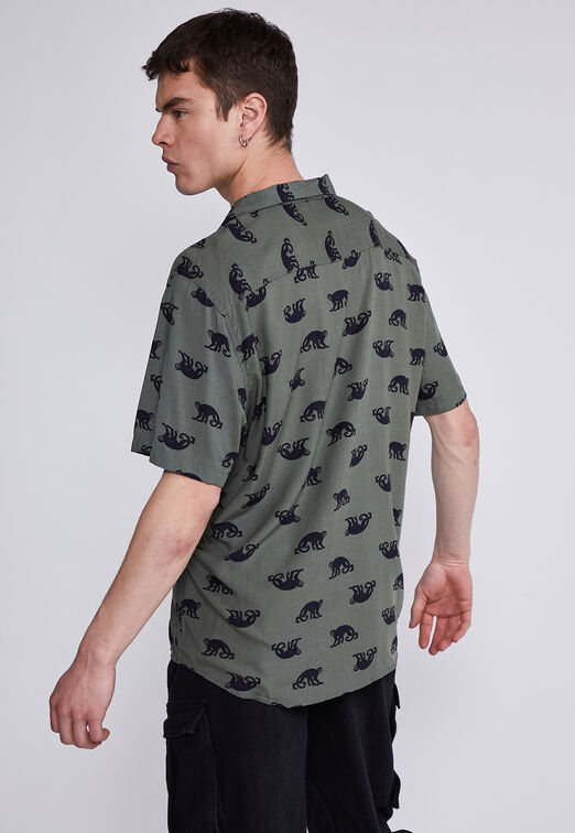 Camisa Hombre Verde Monos Sioux