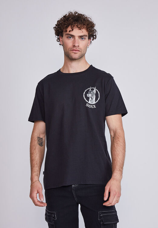 Polera Hombre Alambre Puas Negro Sioux
