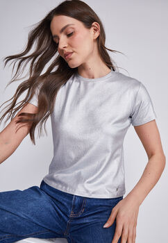 Polera Mujer Gris Brillante Sioux