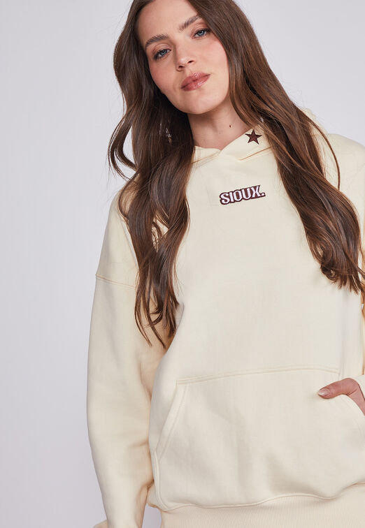 Poleron Mujer Crudo Canguro Oversize Sioux