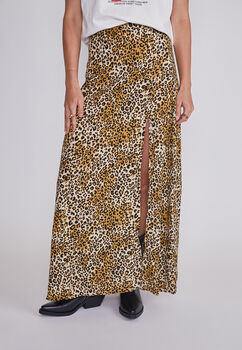 Faldas Mujer Leopardo Beige Sioux