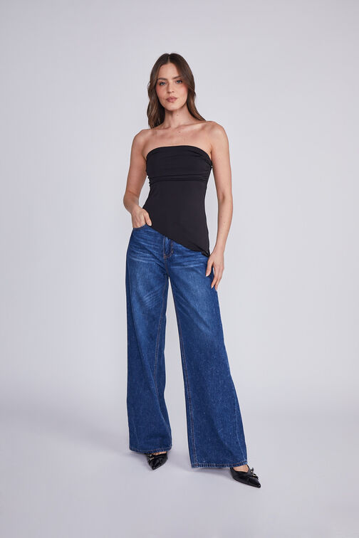 Peto Mujer Negro Strapless En Punta Sioux