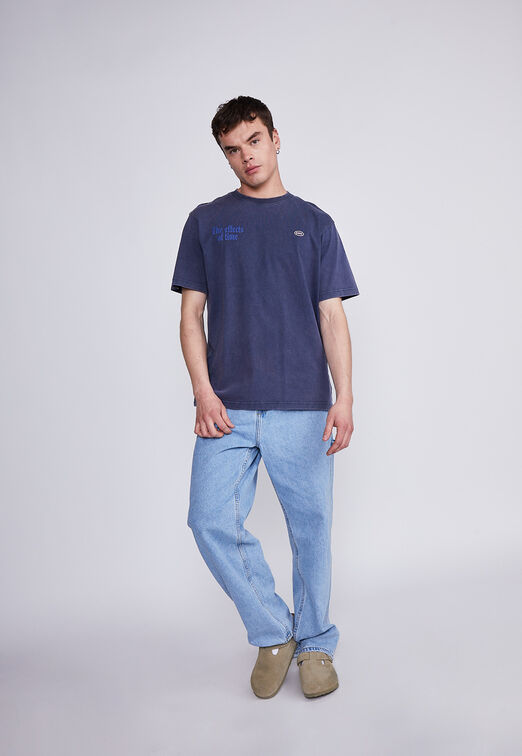 Polera Hombre Azul Lobo Sioux