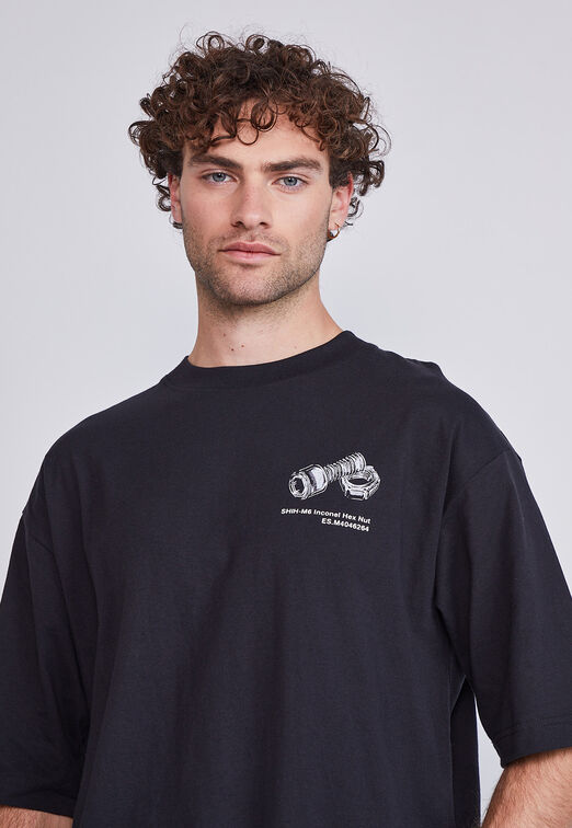 Polera Hombre Tuerca Negro Sioux