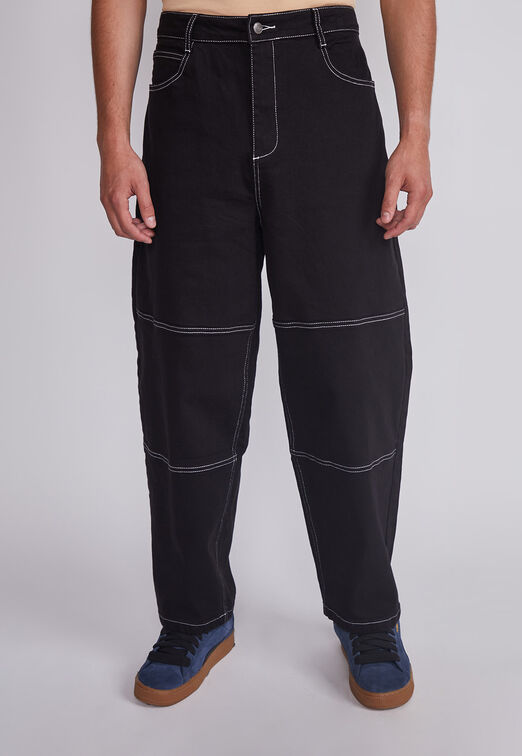 Pantalon Hombre Negro Baggy Sioux