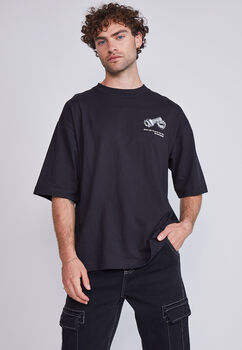 Polera Hombre Tuerca Negro Sioux    