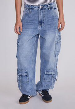 Jeans Mujer Baggy Azul Sioux